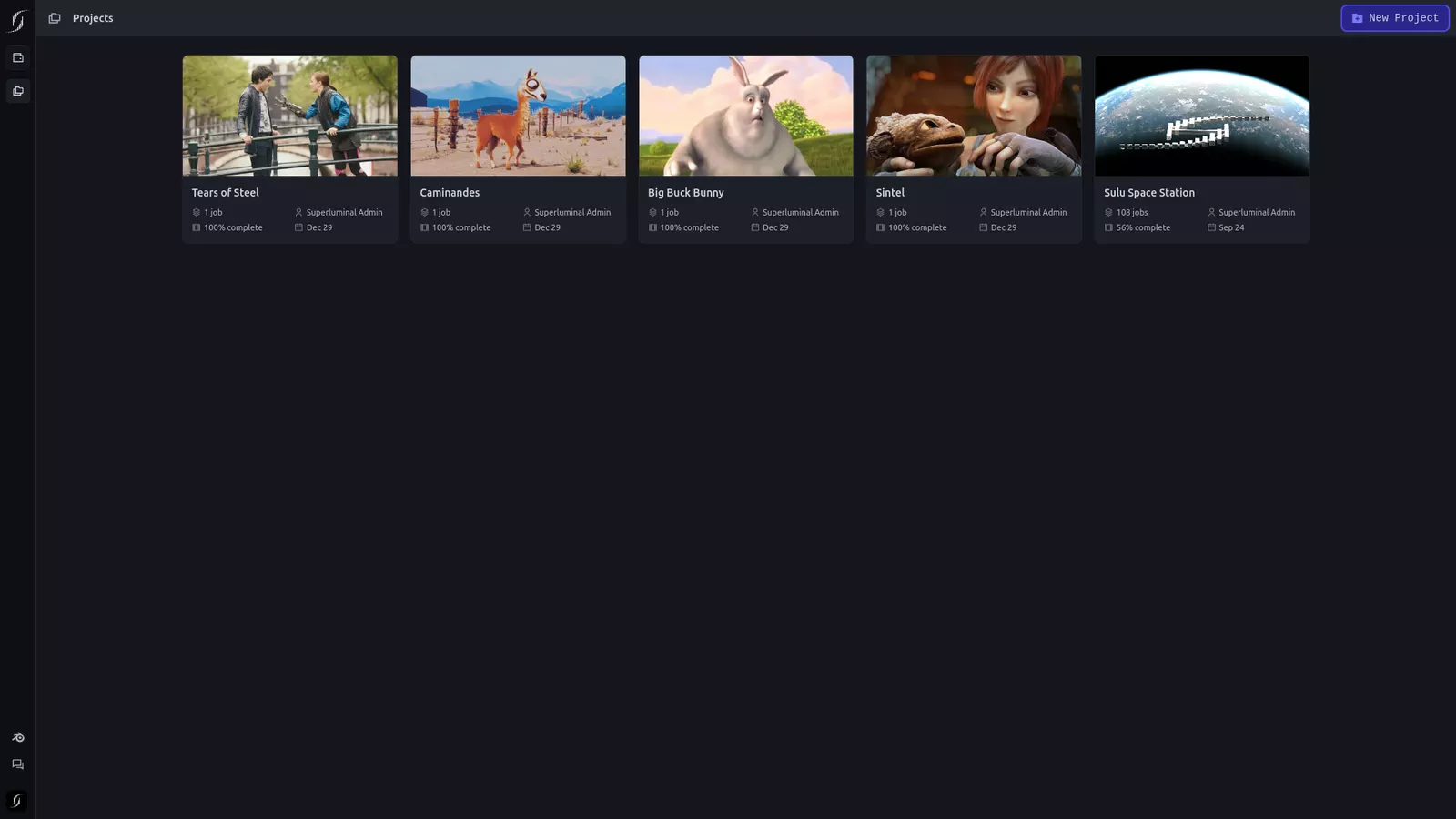 Superluminal Mission Control UI preview
